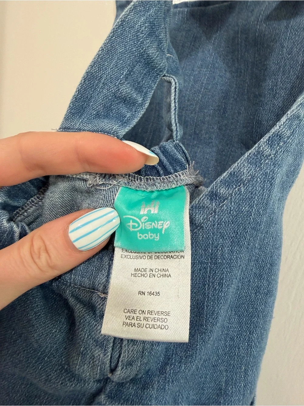 Disney Blue Denim Mickey Short Overalls 24M - Picture 6 of 7
